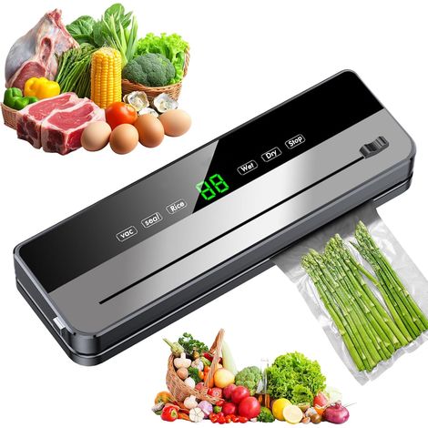 Machine a Emballer Sous Vide, Machine Sous Vide, Appareil Sous Vide Alimentaire, avec 10 Sacs Sous Vide, Affichage Numérique LED Visible, pour Aliments Secs Et Humides (1/5)