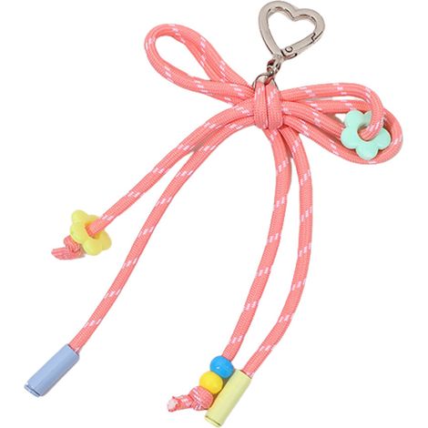 Porte-clés en corde de Polyester couleur bonbon, nud-Rose