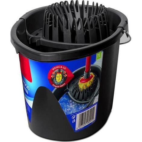 Seau-essoreur pour Balai, seau de nettoyage, capacité 7 L - Longueur 37.5 x Profondeur 25 x Hauteur 23 cm -JUANIO (1/4)
