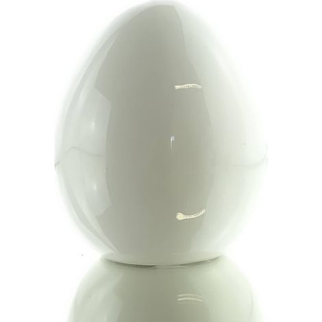 GASPER Dolomit Deko-Ei Weiß Craquelé Optik glasiert Ø 6,5 cm x 8 cm (1/2)