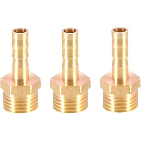Lot de 3 raccords de tuyau cannelés en laiton 6 mm vers 6,35 mm mâle BSP fileté adaptateur de tuyau (1/3)