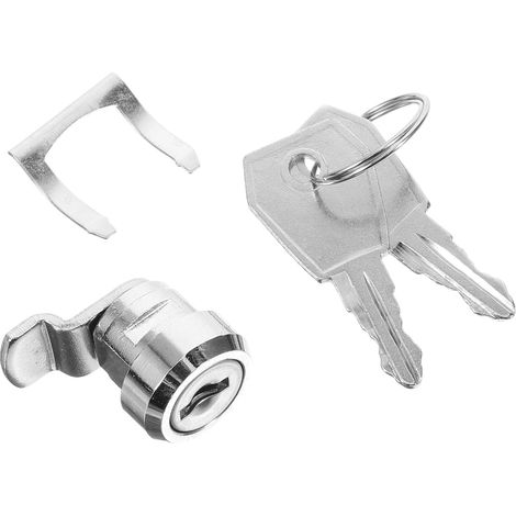 Serrure à came en zinc de 16 mm pour armoire, avec clé, caisse (1/5)