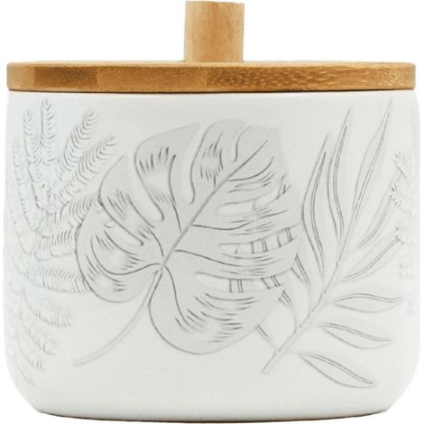 Pot à Cotons Imprimé "Amber" 10cm Gris