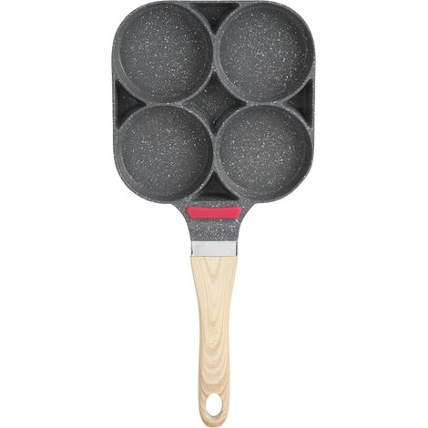 Küchen-Frühstückspfannkuchenpfanne, Aluminium-Bratpfanne, Form für Eier, Hamburger mit Griff (für offenes Feuer und Induktionsherde) (1/5)