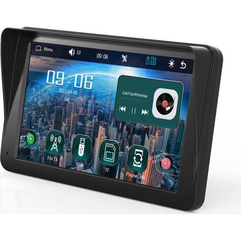 Autoradio multimédia MP5 7 pouces avec écran tactile, compatible Android et CarPlay, avec image de recul sans fil. (1/5)