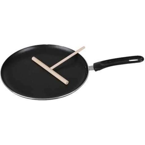 Crêpière antiadhésive tous feux avec étaleur de pâte en bois (1/3)