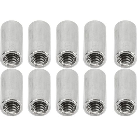 Runde Verbindungsmuttern M8x1,25 Innensechskant L25mm, 10er-Packung, Gewindehülse aus Edelstahl, Verbindungshülse für Stange (1/5)