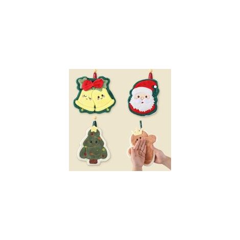 4er-Set kreative Weihnachts-Geschirrtücher, weiches Weihnachtsmann-Geschirrtuch mit Aufhängering, Lebkuchen-Weihnachts-Geschirrtuch, weihnachtliches Geschirrtuch-Set für Küche und Bad, zum Trocknen un