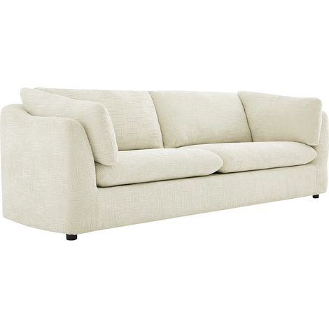 Divano 3 posti in tessuto testurizzato beige - NURABI (1/5)