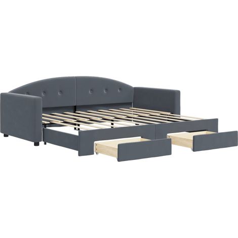 Maison Exclusive - Divano Letto Estraibile Cassetti Grigio Scuro 90x190cm Velluto
