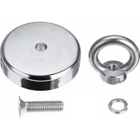 Aimants de pêche en néodyme, force de traction de 86 lb, avec trou fraisé de 1,4 po de diamètre pour la récupération (1/5)