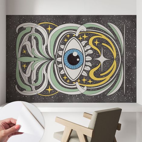 Papier peint autocollant adhésif décoratif avec motifs pour salon et chambre a motif Œil symétrique 104x70 cm (1/5)