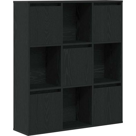Maison Exclusive - Bücherregal Schwarz Eichen-Optik 89x24x101,5 c