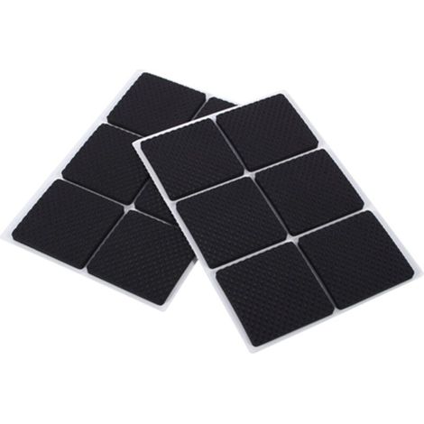 Patins en caoutchouc pour protection de sol, carrelage noir, meubles pour la maison (1/4)