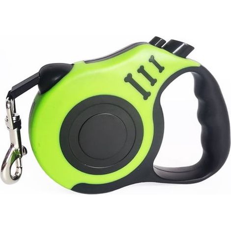 Laisse extensible de 5 mètres pour chien, avec poignée antidérapante, convient aux chiens et chats de petite et moyenne taille - verte (1/5)