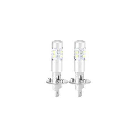 Convient aux ampoules LED H1 100W, ampoules de phares, feux de brouillard, ampoules de phares rotatives à 360 degrés, lot de 2 ampoules LED H1 6000K ultra-blanches 100W, ampoules de phares de voiture