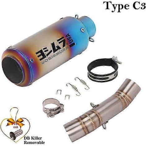 Tubo De Escape De Fibra De Carbono Para Motocicleta, Silenciador Trasero De 51mm, Db Killer, Para Honda Nx500 Nx 500, Ao 2024( Type C3) (1/5)
