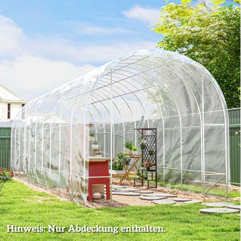 Copertura per serra 8x10 m, impermeabile e trasparente, con protezione UV 5%, in polipropilene, trasparente (1/5)