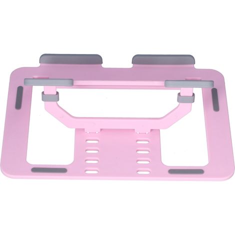Support d'ordinateur portable pliable et réglable, double face pour tablette et PC - Antidérapant et inclinable - Bureau rose (1/5)