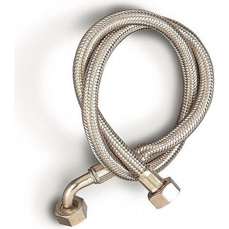 Tubo carico lavatrice in acciaio con curva FF 3/4"x3/4" x 150 cm 785803AI150