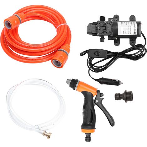 12V Nettoyeur Haute Pression Électrique Auto Pulvérisateur Pompe Kit Système Outil Lavage Voiture (1/5)