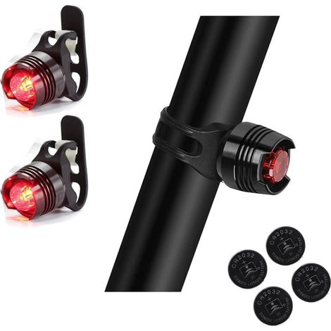 Feux arrière de vélo, 2PCS lumières d'avertissement de vélo, Lampe LED Essentielle de Nuit, imperméable (1/5)