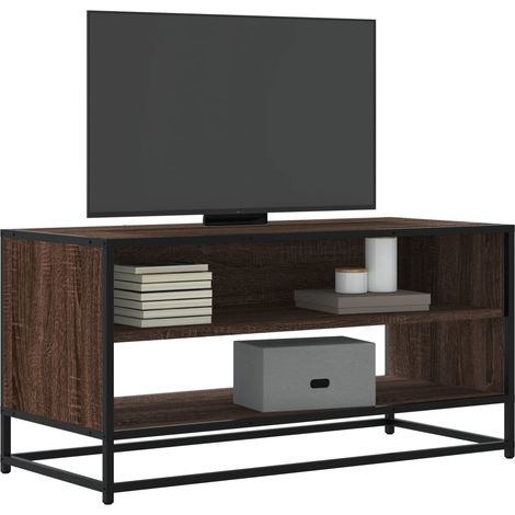 TV-Schrank Braun Eichen-Optik 91x40x46 cm Holzwerkstoff Metall