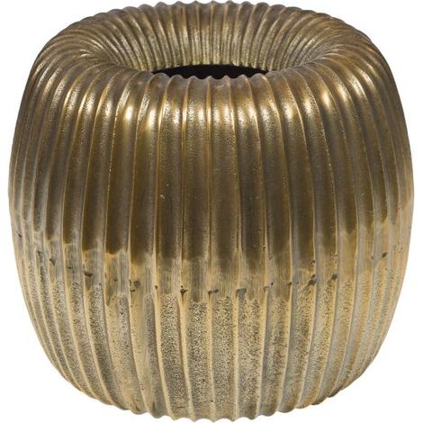 Amadeus - Cache-pot rond en aluminium doré Ø27 cm (1/2)