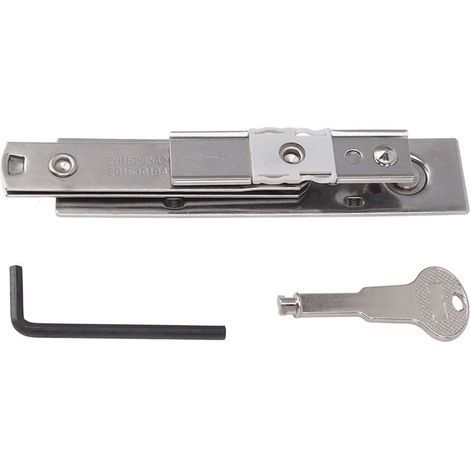 Penture à friction invisible en acier inoxydable pour fenêtre à battant – Compatible fenêtres avec encoche 23mm – Composants de remplacement fenêtre (1 limiteur ventilation + 1 clé + 1 cliquet hexagon (1/5)
