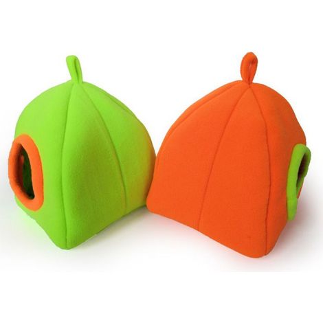 Tente Suspendue Pour Animaux - 16x17x21 cm - 100% Coton - Mousse À Mémoire - Orange (1/5)