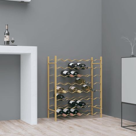 Wine Rack for 48 Bottles Gold Metal vidaXL