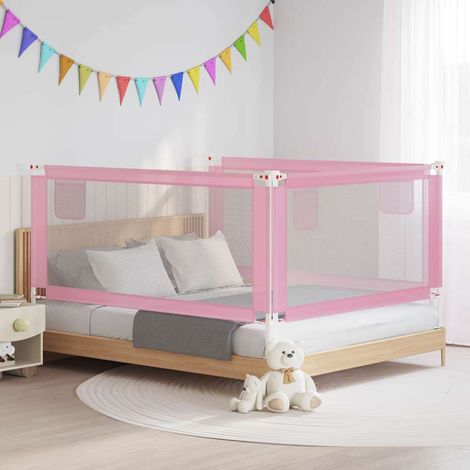 Barrière de sécurité de lit d'enfant Rose 180x25 cm Tissu (1/5)