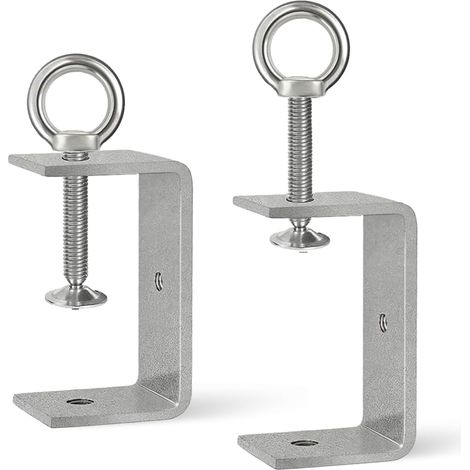 Abrazadera para manguera tipo C (2 unidades) - Acero inoxidable - Ideal para trabajos de carpintería - Ajustable - 45-75 mm - Adecuada para bricolaje y reparación de automóviles - Plateada (1/5)