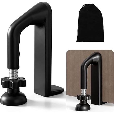 Burglar Door Lock Portable Door Lock Double Protection Adjustable Security Device for Home Hotel Travel Black (1/5)
