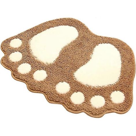 Tapis de bain antidérapant en forme de patte, 60 cm x 40 cm, pour toilettes et baignoire. Absorbant, séchage rapide, lavable et résistant. (1/4)