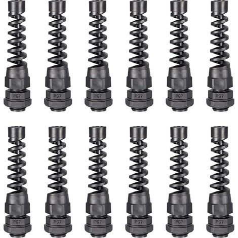 12pc presse-étoupe PG7 étanches plast serre-joint Pour 3mm-6.5mm fil Dia (1/4)