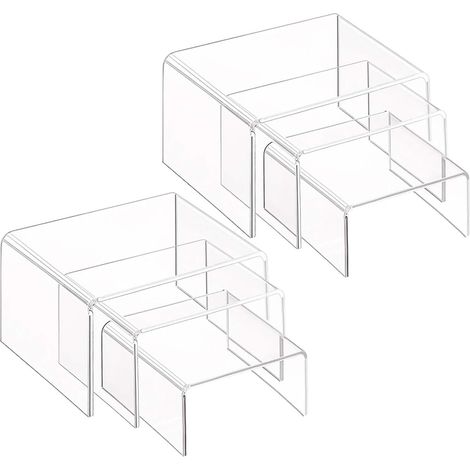 2 ensembles de supports en acrylique transparent, 3 présentoirs, supports pour figurines, buffets, cupcakes et présentoir à bijoux