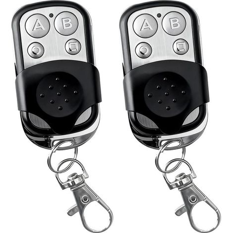 Lot de 2 Télécommandes Universelles 433,92 MHz pour Portail et Garage, Copieuse de Code Fixe, 4 Boutons, Compatible avec Porte Coulissante et Voiture (1/5)