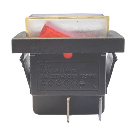 KCD4 Wippschalter 250V 30A Kippschalter Rot mit Abdeckung Schalter (1/4)