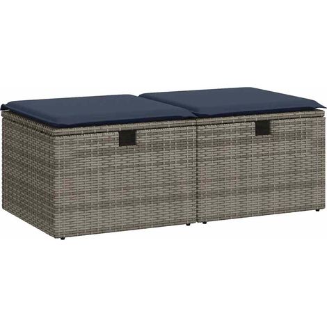 Maison Exclusive - 2-tlg. Garten-Sofagarnitur mit Kissen Grau Pol