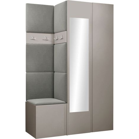 Conjunto para recibidor Pinis XXVI, Polo 894, 186x116x46cm, Espejo, Tapiz, Aglomerado laminado, Colocada, Montada en la pared (1/5)