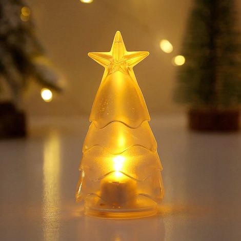 Guirlande Lumineuse Noël - Veilleuse LED Transparente pour Arbre de Noël - Sans Fil avec Piles AG10 Incluses - Lot de 1