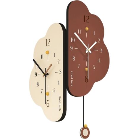 Horloge murale d'angle double face, style vintage, à quartz et à pendule silencieux. (1/5)