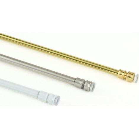 TENDAGGIMANIA Bacchette per Tende a Molla Estensibili - 1 Coppia di Astine Allungabili in Ottone Alta QUALITA' per Tende a Vetro - Spessore 8MM - Colore Nichel- Da 50 a 60 cm (1/5)