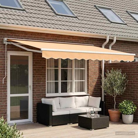 Teenpull – Manuell einziehbare Markise Sand 4,5 × 3 m (1/5)