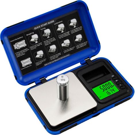 High Precision Milligram Scale, Mini Digital Pocket Scale 50g/0.001g, mg Scale for Weighing Powder, Jewelry, Medicine, Refills, with Calibration Weight, Tweezers, Tray and Scoop MUMU (1/3)