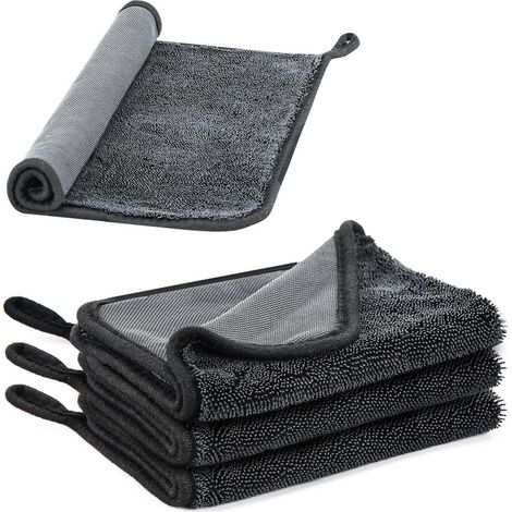 3er Pack Mikrofaser Trockentücher 600GSM, 40x60cm, Schnelltrocknend, Streifenfrei (1/5)