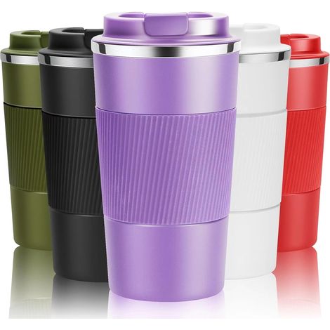 Tasse isotherme de voyage en acier inoxydable, violette, 510 ml, pour boissons chaudes et froides. (1/3)