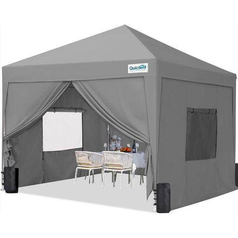 Faltpavillon 3x3m wasserdicht, UV-Schutz 50+, mit Seitenwänden, winterfest, höhenverstellbar (1/5)