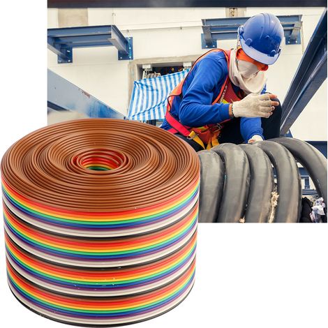 Câble plat arc-en-ciel 40P, espacement de 1,27 mm, largeur du fil : 5,08 cm (2 mètres)